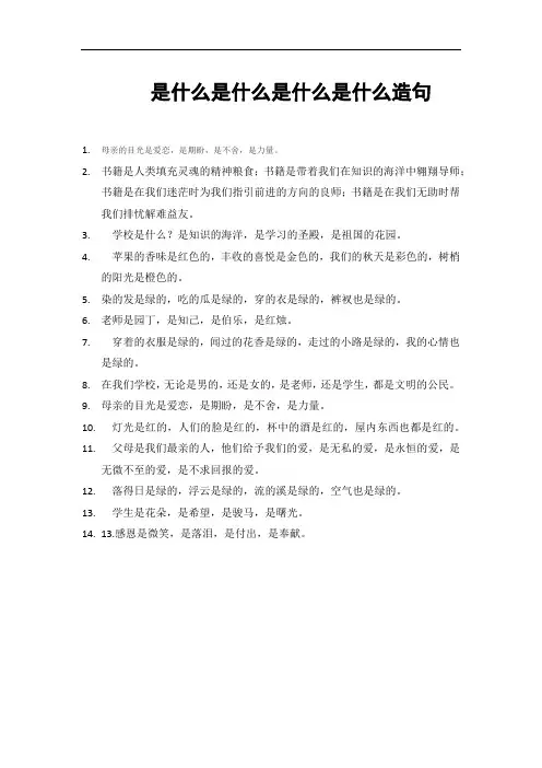 是什么是什么是什么是什么造句