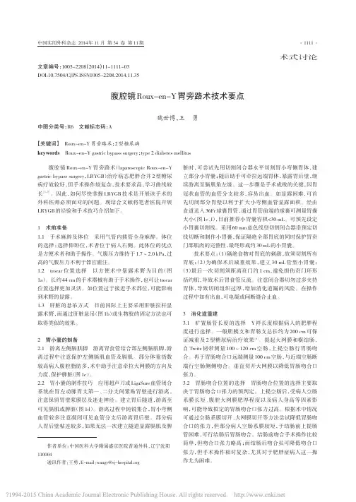 腹腔镜Roux_en_Y胃旁路术技术要点_魏世博