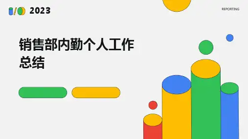 销售部内勤个人工作总结PPT