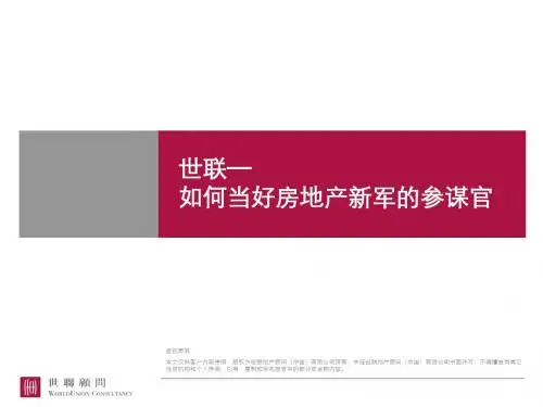 【房地产】世联：如何当好房地产新军的参谋官