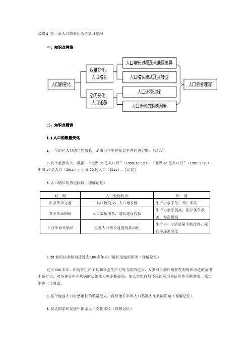 地理必修二第一章复习提纲