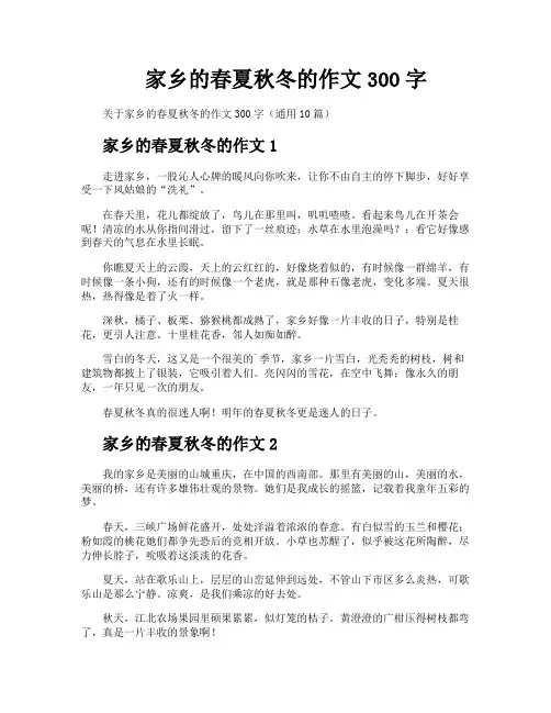 家乡的春夏秋冬的作文300字