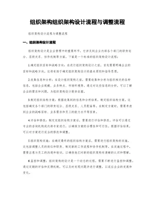 组织架构组织架构设计流程与调整流程