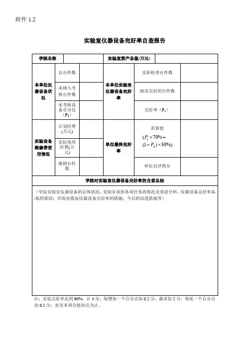 实验室仪器设备完好率自查报告 - 三峡大学