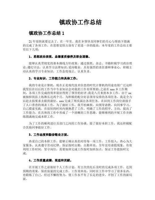 镇政协工作总结