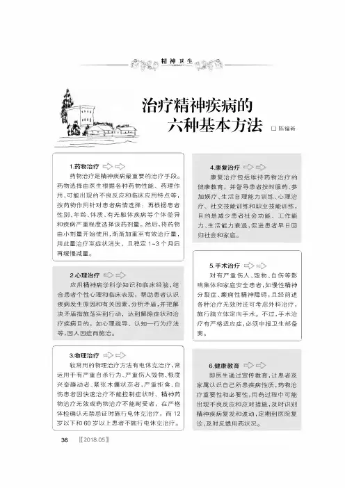治疗精神疾病的六种基本方法