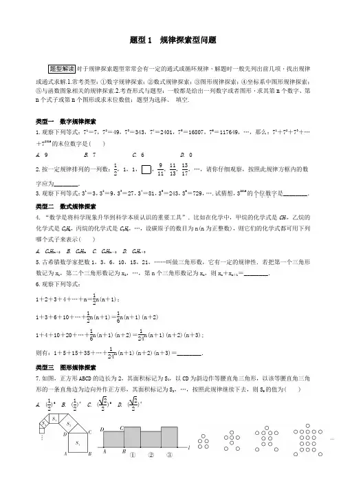 中考数学全面突破：题型1 规律探索型问题