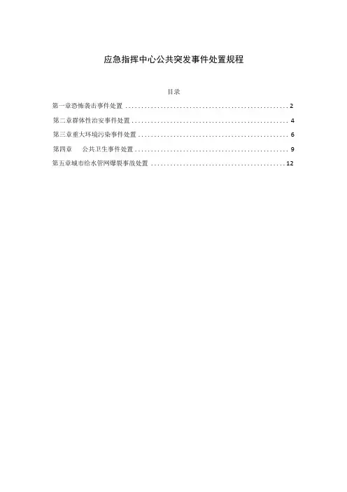 应急指挥中心公共突发事件处置规程