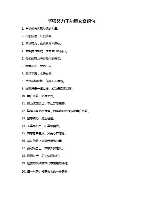 坚强努力正能量文案短句