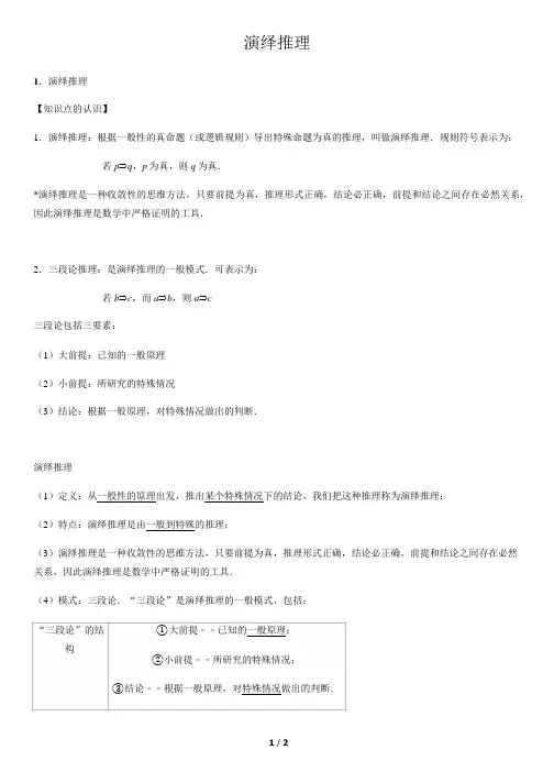 演绎推理-高中数学知识点讲解
