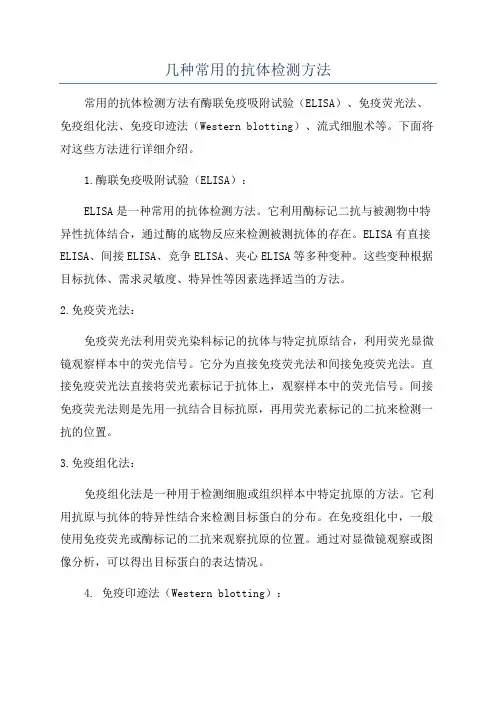 几种常用的抗体检测方法