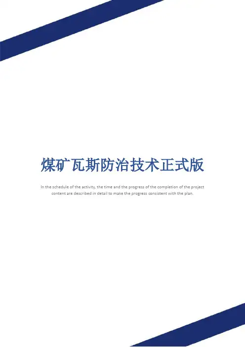 煤矿瓦斯防治技术正式版