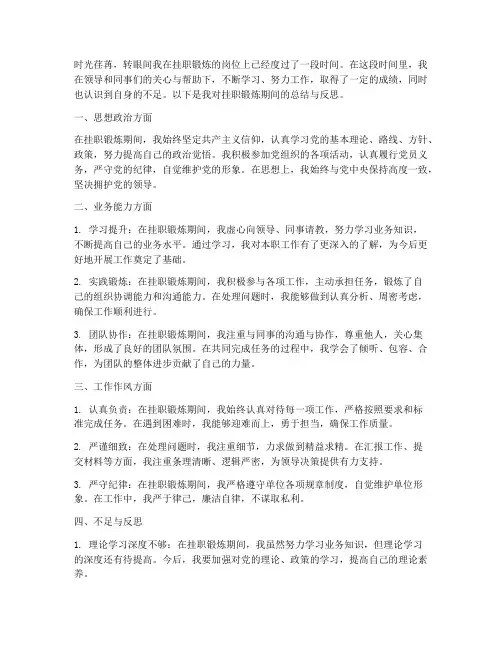 挂职个人鉴定总结范文