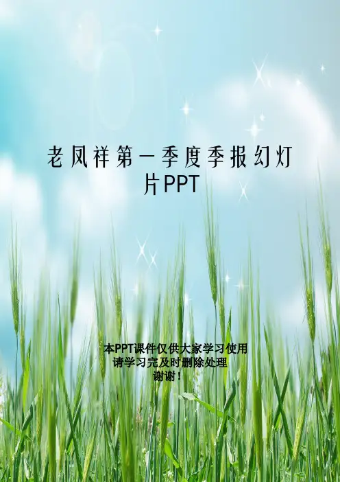 老凤祥第一季度季报幻灯片PPT