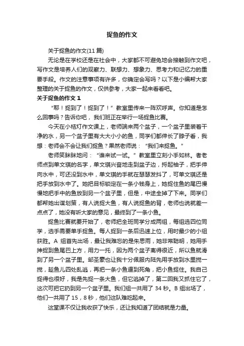关于捉鱼的作文（11篇）