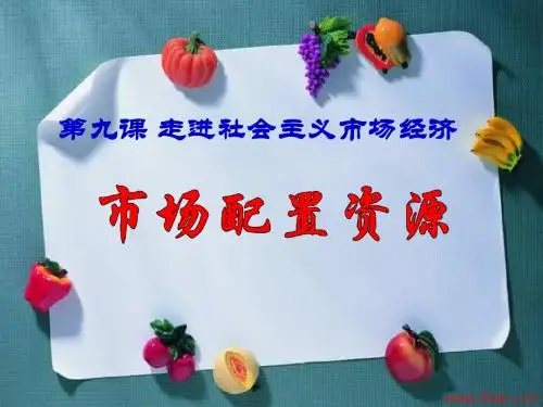 高中政治必修一课件：9.1市场配置资源(共19张PPT)