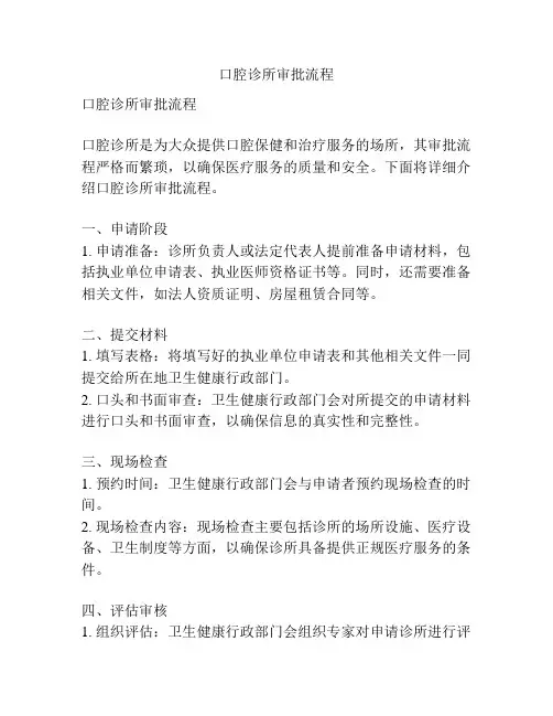口腔诊所审批流程