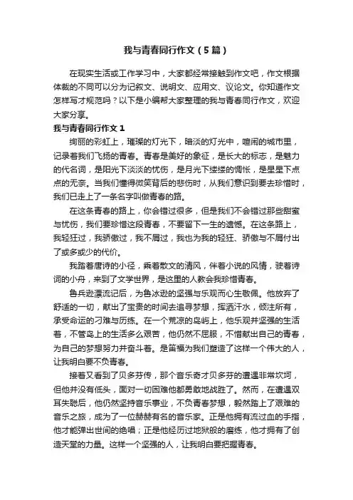 我与青春同行作文（5篇）
