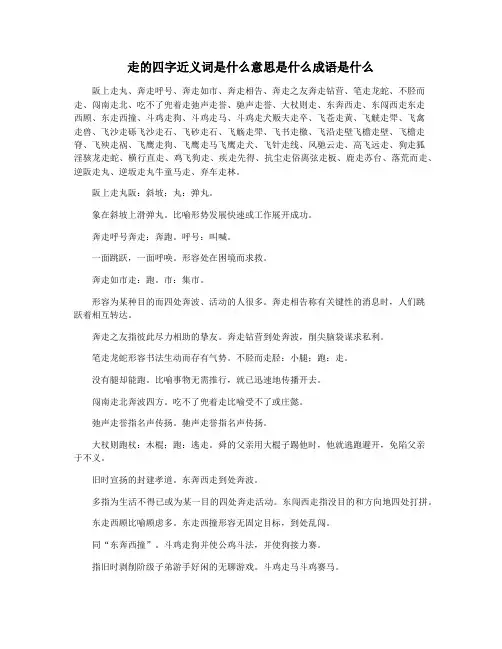 走的四字近义词是什么意思是什么成语是什么