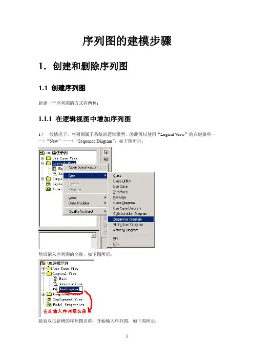 Rational Rose顺序图(序列图)的建模步骤