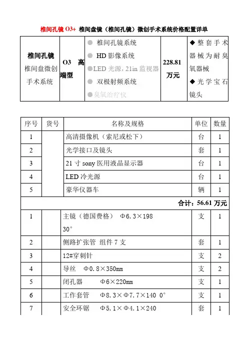 椎间孔镜价格表(2)