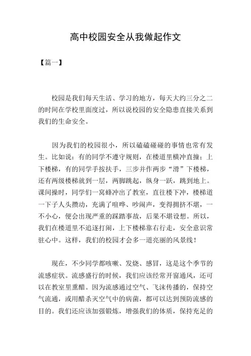 高中校园安全从我做起作文