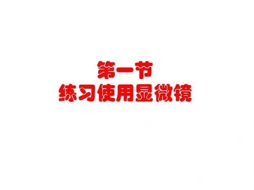 七年级生物练习使用显微镜