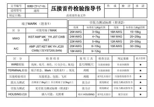 检验指导书(QC工程图)