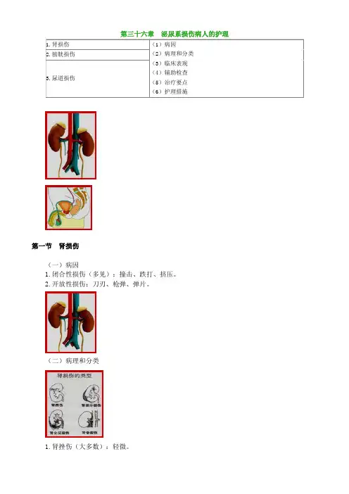 护师考试辅导：泌尿系损伤病人的护理