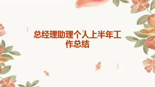 总经理助理个人上半年工作总结PPT