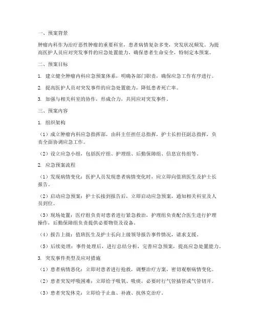 肿瘤内科应急预案
