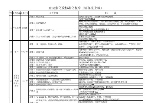 金化验分析标准化程序
