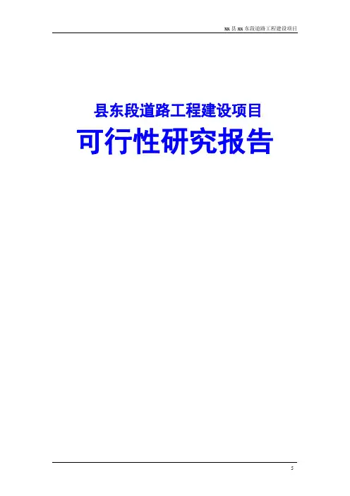 县东段道路工程建设项目可行性研究报告