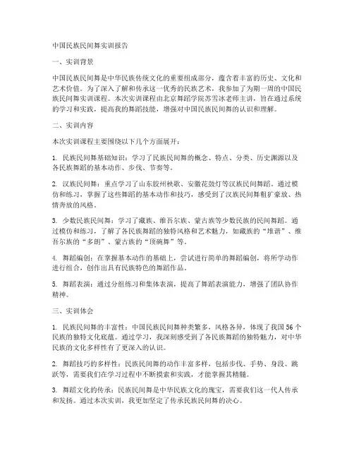 中国民族民间舞实训报告书