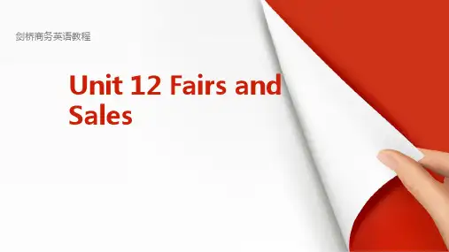 Unit 12 Fairs and Sales