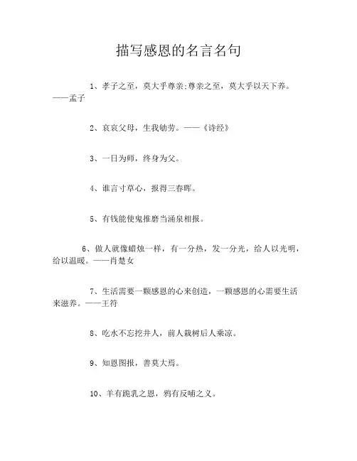 描写感恩的名言名句