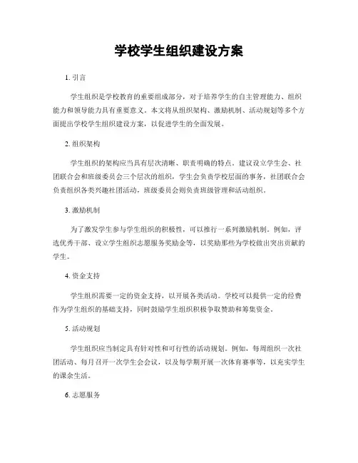 学校学生组织建设方案