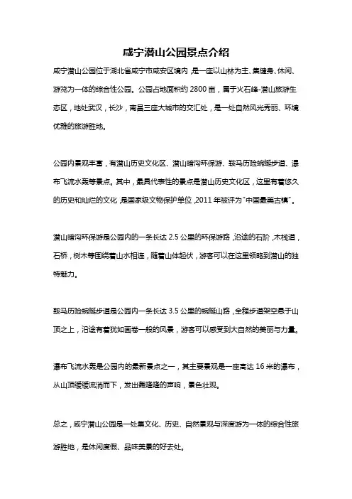 咸宁潜山公园景点介绍