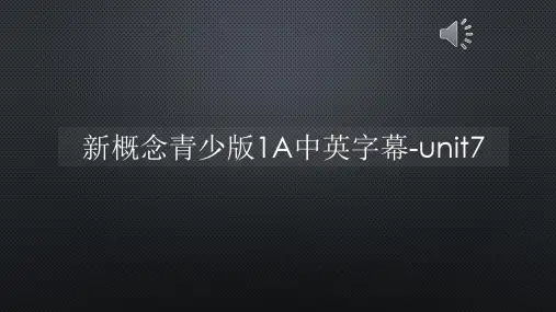 新概念青少版1A中英字幕-unit7【声音字幕同步PPT】