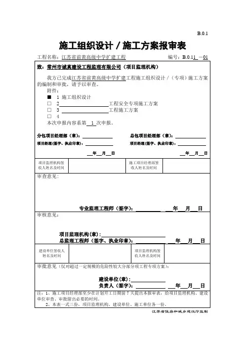 B.0.1--施工组织设计、施工方案报审表