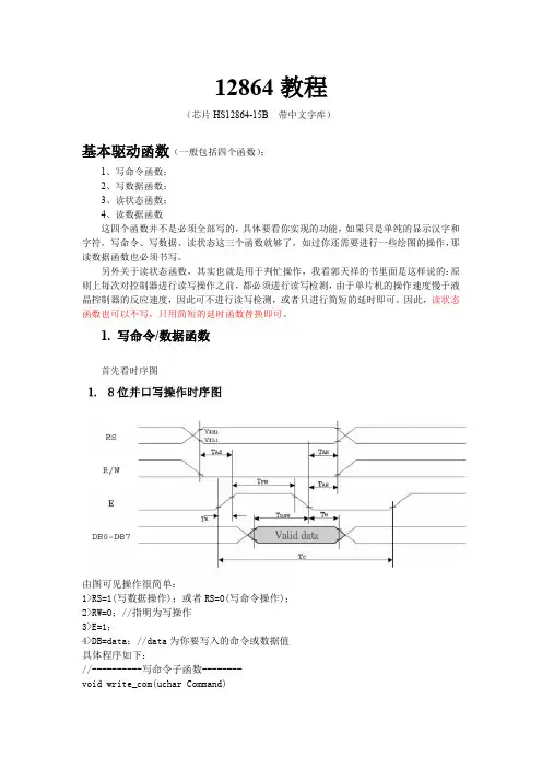 12864教程画点画线换正弦波(非常完整)有程序