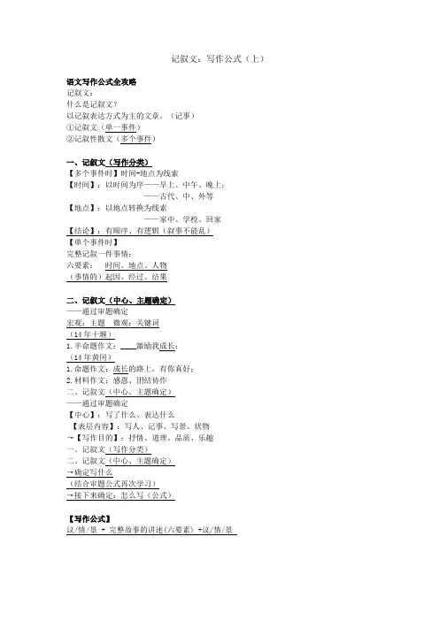 记叙文写作公式(上)