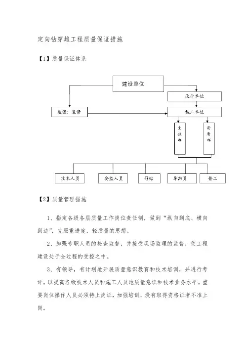 定向钻穿越工程质量保证措施