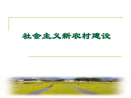三农问题与社会主义新农村建设PPT课件