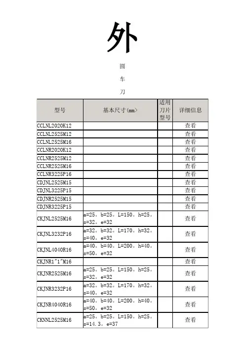 数控刀具外圆车刀表