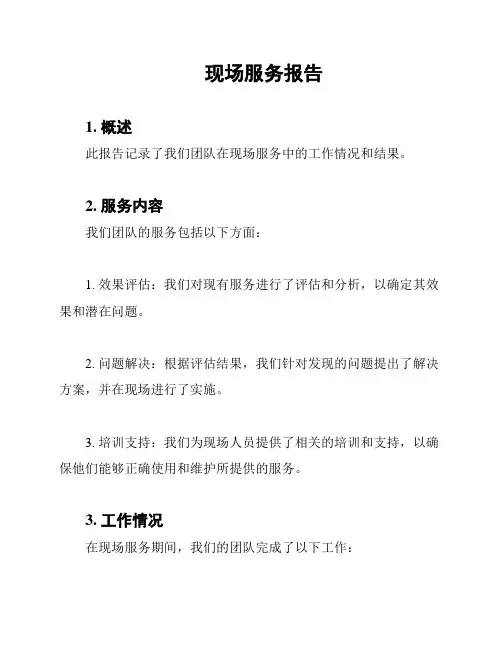 现场服务报告