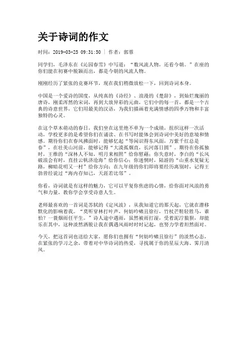 关于诗词的作文