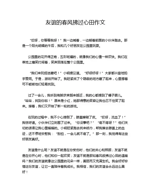 友谊的春风拂过心田作文