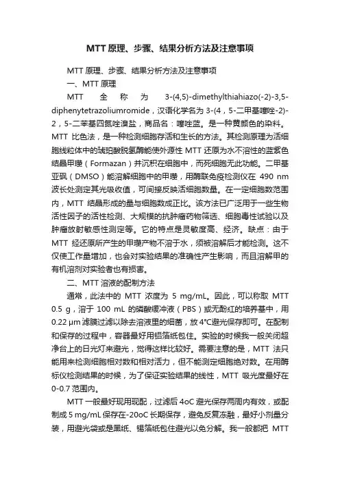 MTT原理、步骤、结果分析方法及注意事项