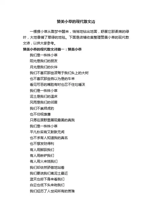赞美小草的现代散文诗